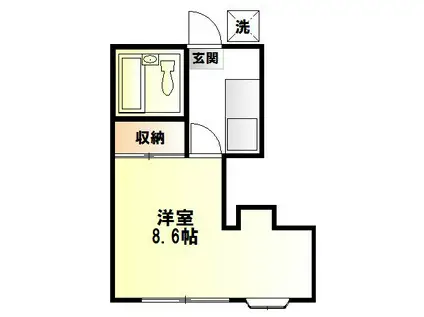 レモンハイツ(1K/1階)の間取り写真