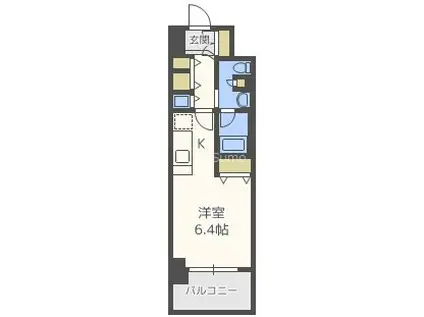 アーバネックス北浜(ワンルーム/4階)の間取り写真