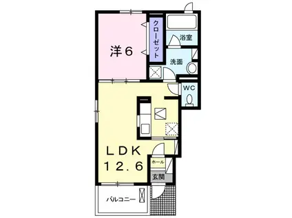 コンフォート 長久手(1LDK/1階)の間取り写真