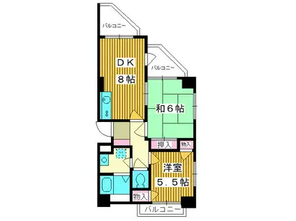 三高・サンアヴェニュー(2DK/4階)の間取り写真