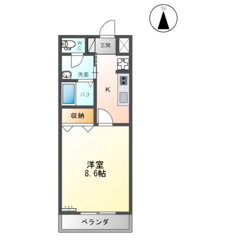 メルヴェーユ新成A(1K/1階)の間取り写真