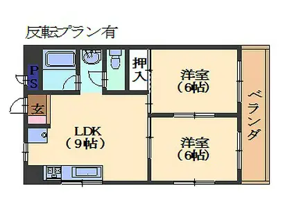 ジュネスK(2LDK/3階)の間取り写真