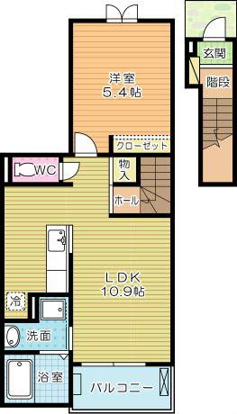 ハーモニーガーデン小文字I(1LDK/2階)の間取り写真
