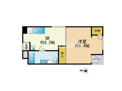 フドウ赤坂(1DK/5階)の間取り写真