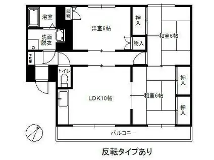 ミリオンシャトー(3LDK/1階)の間取り写真