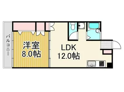 河上ビル(1LDK/4階)の間取り写真