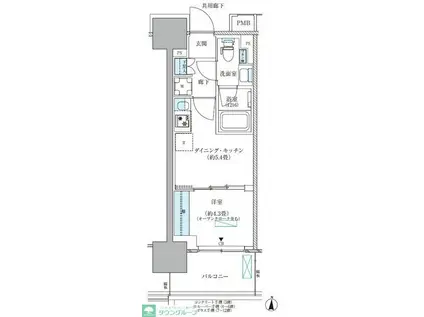 パークアクシス西大島コンフォートスクエア(1DK/6階)の間取り写真