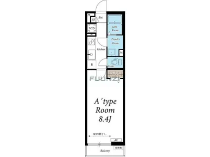 リブリ・AZUL(1K/1階)の間取り写真