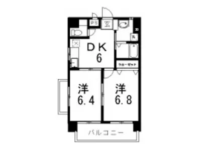 ラ フルール(2DK/3階)の間取り写真