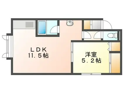 ヴレッチ一番丘(1LDK/1階)の間取り写真