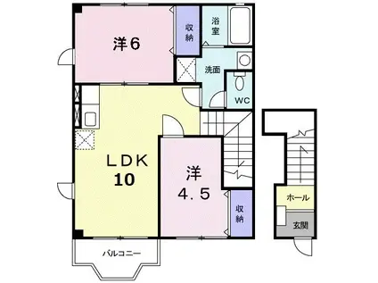 レジーナ B(2LDK/2階)の間取り写真