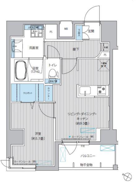 カーサケイト(1LDK/4階)の間取り写真