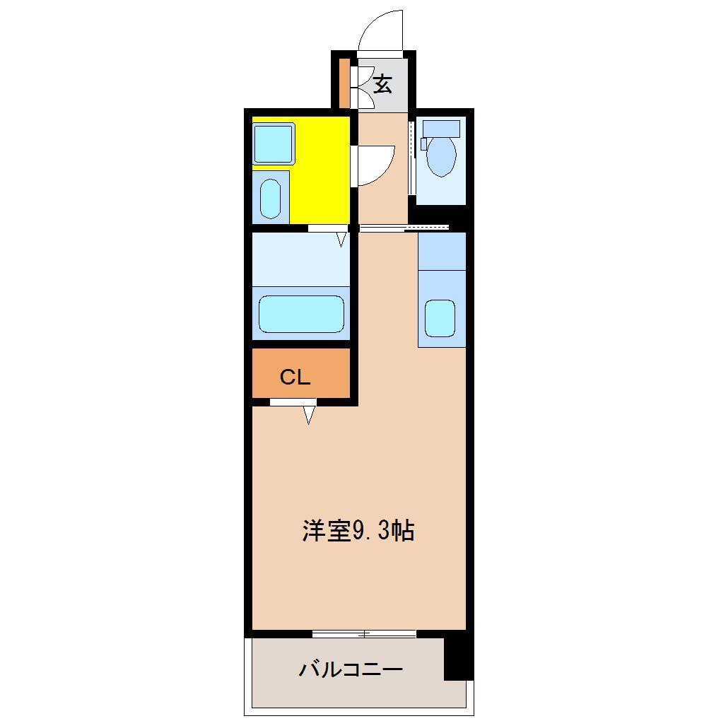 ＪＲ日豊本線 宮崎駅 徒歩11分 8階建 築10年(ワンルーム/8階)の間取り写真