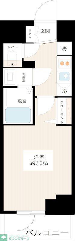 MAXIV西大島(1K/9階)の間取り写真