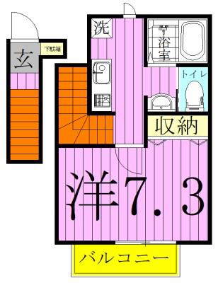 リビオンY松戸(1K/2階)の間取り写真