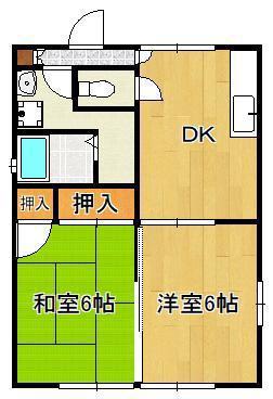ルミエール曙(2DK/2階)の間取り写真