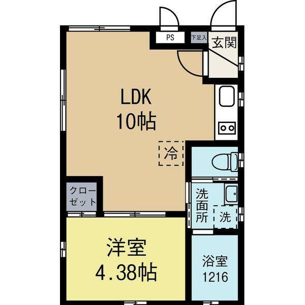 LE GIOIE 名駅(1LDK/3階)の間取り写真