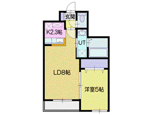 PERFECT PARTNER RESIDENCE A棟(1LDK/3階)の間取り写真
