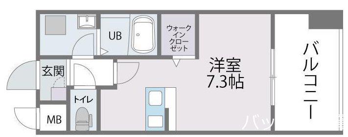 トラストレジデンス博多駅南(ワンルーム/5階)の間取り写真