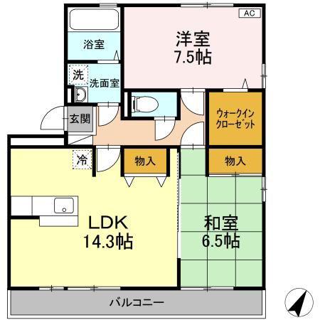 スプランドール(2LDK/2階)の間取り写真