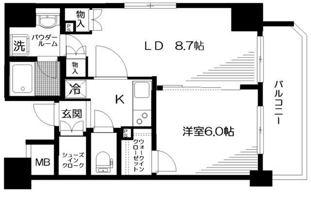 日神デュオステージ中野坂上NEXT(1LDK/8階)の間取り写真