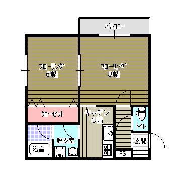 ラピュタハイツ(1LDK/1階)の間取り写真