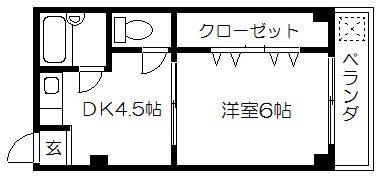 マンション巻野(1DK/3階)の間取り写真
