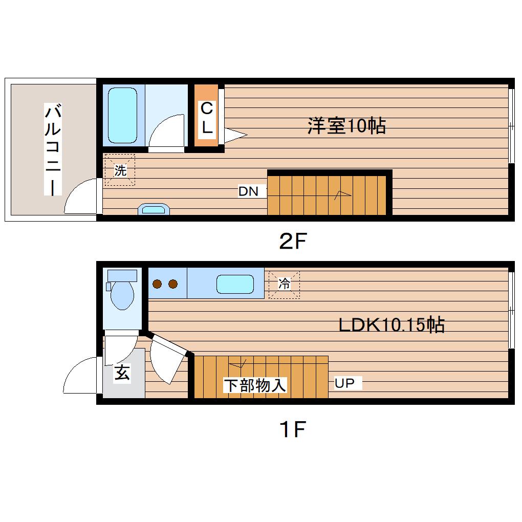 JHOUSE(1LDK/1階)の間取り写真