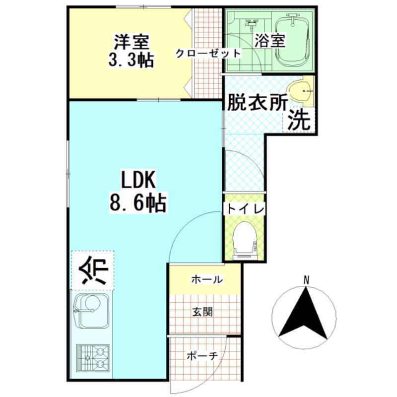 ティラミス(1LDK/1階)の間取り写真