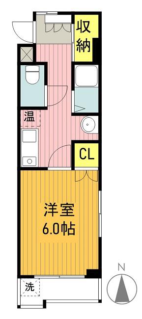 SSビル(1K/5階)の間取り写真