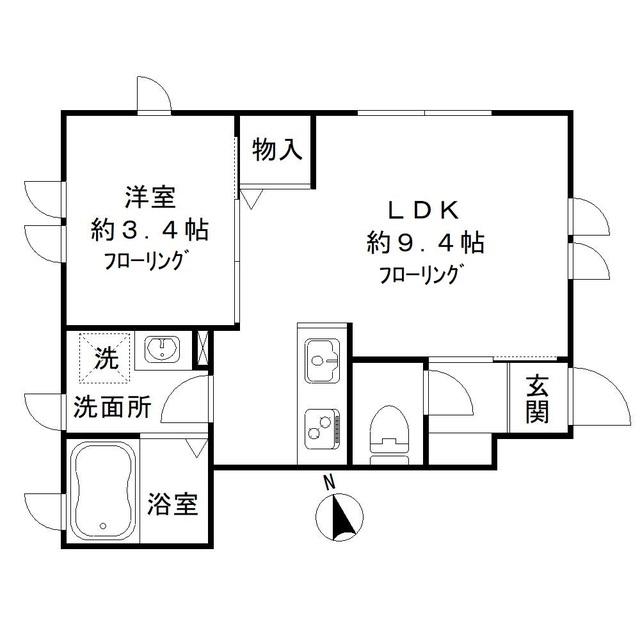 PEAK AVENUE MEE(1LDK/1階)の間取り写真