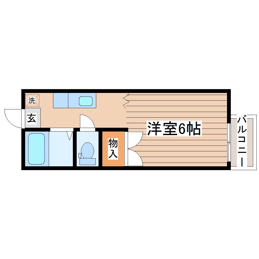 ファインハイツ川内(1K/1階)の間取り写真