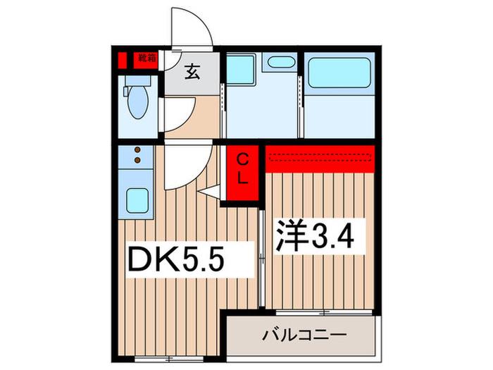 グランテラ(1DK/2階)の間取り写真