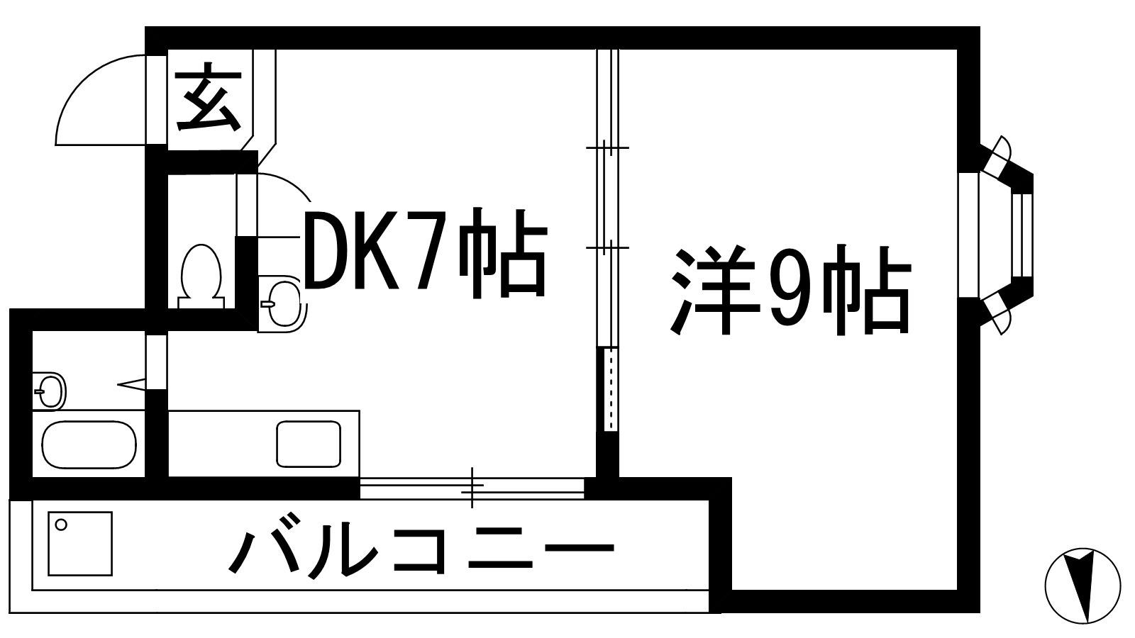 オーナーズ鉢塚(1DK/4階)の間取り写真