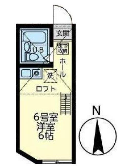 ユナイト小机グレートギャッピー(ワンルーム/2階)の間取り写真