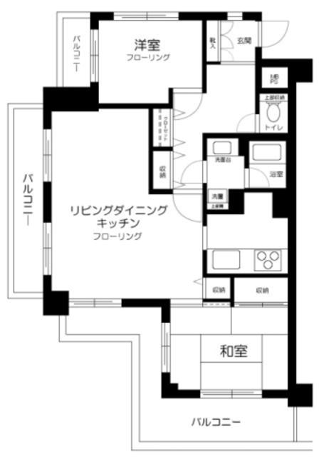 ライオンズマンション宮前平第8(2LDK/3階)の間取り写真