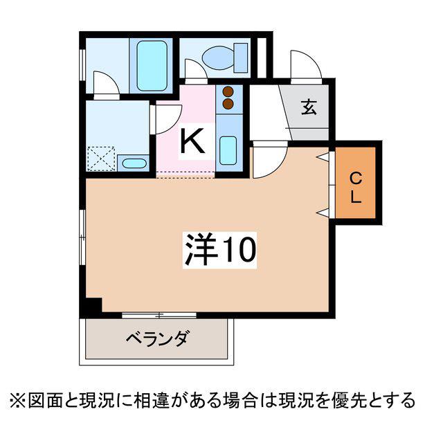 ウエスト島立(1K/2階)の間取り写真