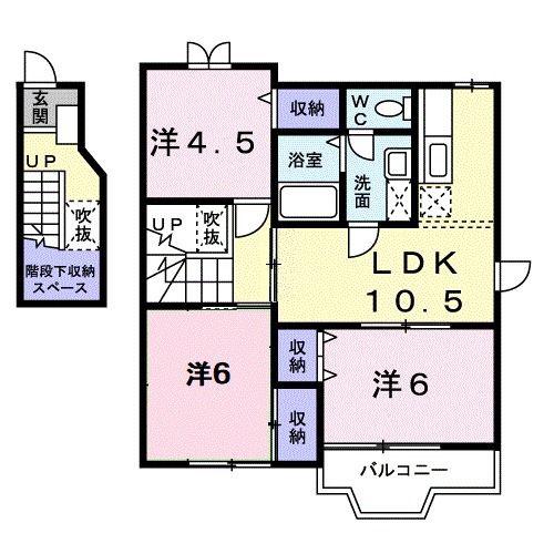 ヴェル・ドミール(3LDK/2階)の間取り写真
