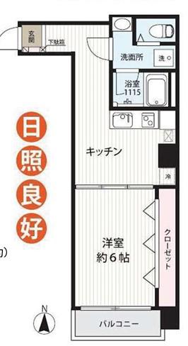 N レオ五反田辻ビル(1DK/7階)の間取り写真