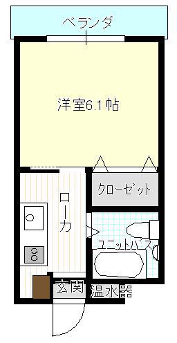 リボン長岡(1K/3階)の間取り写真