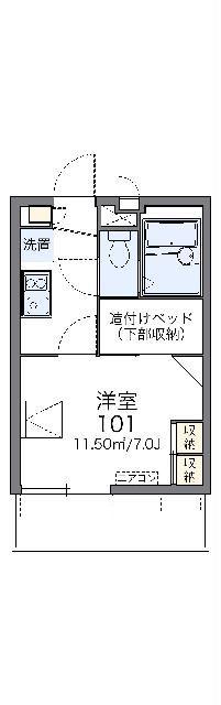 レオパレス玉川ソレイユ(1K/2階)の間取り写真