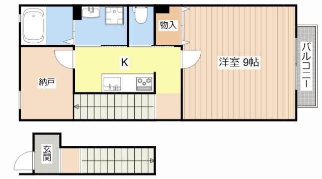 PATRIA(1SK/2階)の間取り写真