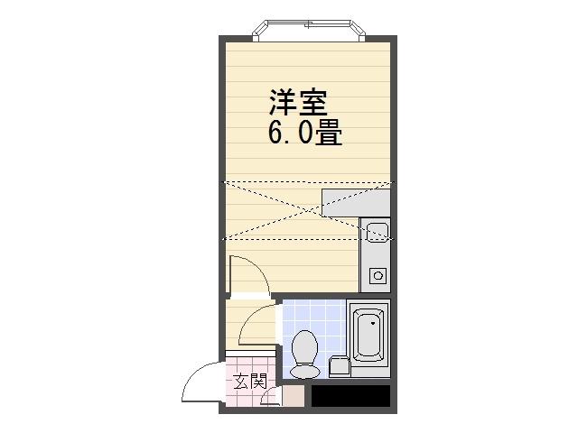 ベルピア安浦第2(ワンルーム/2階)の間取り写真