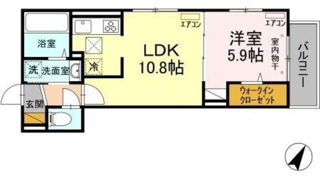NK香取(1LDK/1階)の間取り写真