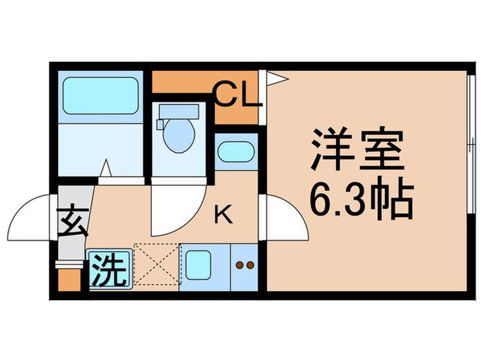 大谷田4丁目コーポ(1K/2階)の間取り写真