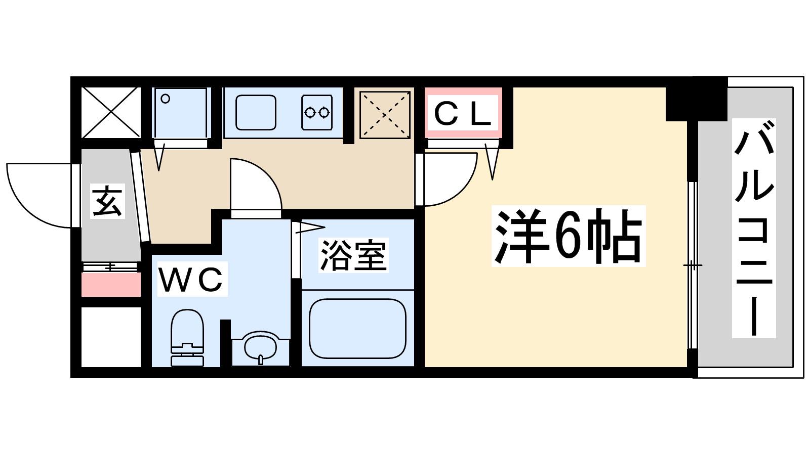 アドバンス新大阪5(1K/11階)の間取り写真
