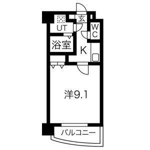 シティ連坊(1K/5階)の間取り写真