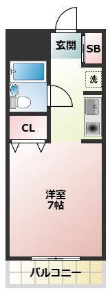 アインス中宮(ワンルーム/1階)の間取り写真