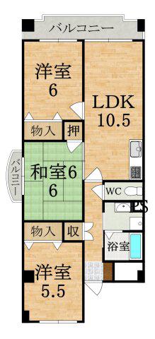 サンドエル藤の木(3LDK/3階)の間取り写真