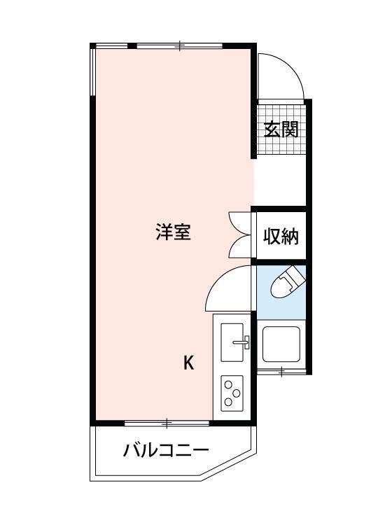 K1RESIDENZA(ワンルーム/2階)の間取り写真